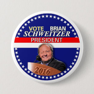 Macaron Rond 7,6 Cm Brian Schweitzer pour le président 2016