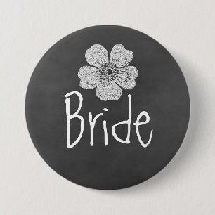 Macaron Rond 7,6 Cm Bride Wild White Roses Chalkboard