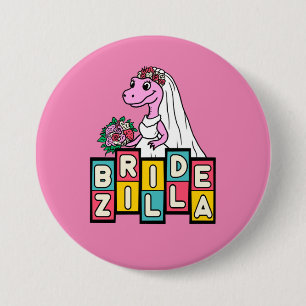 Macaron Rond 7,6 Cm Bride Zilla Rétro 
