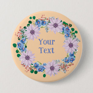 Macaron Rond 7,6 Cm Broche en Lapel Floral Violet inspirée par la natu