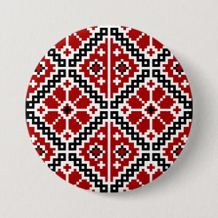 Macaron Rond 7,6 Cm Broderie ukrainienne