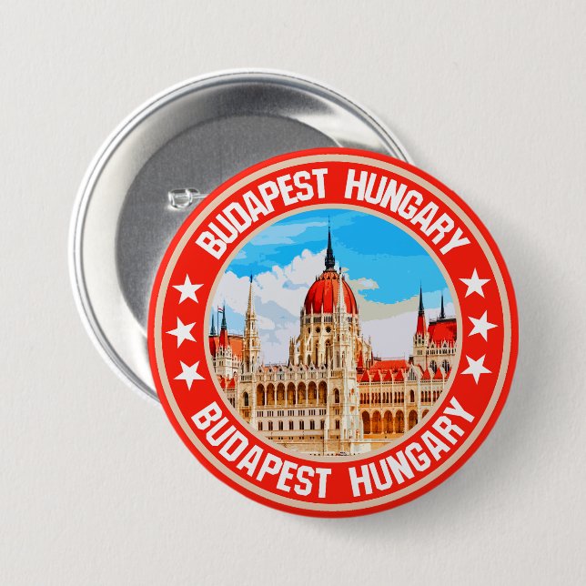Macaron Rond 7,6 Cm Budapest (Devant & derrière)
