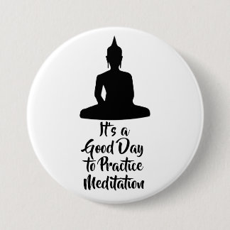 Macaron Rond 7,6 Cm Buddha Mindfulness Meditation Motivation
