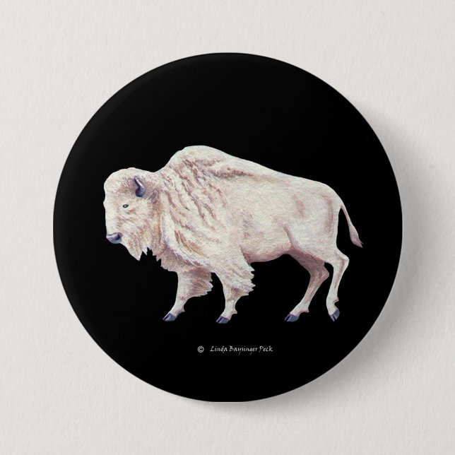 Macaron Rond 7,6 Cm Buffalo blanc (Devant)