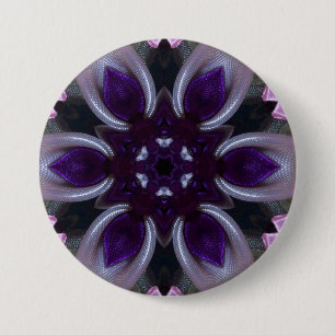 Macaron Rond 7,6 Cm ~ BULLETIN vert rose violet ~ Bouton