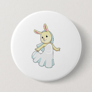 Macaron Rond 7,6 Cm Bunny en mariage avec Voile