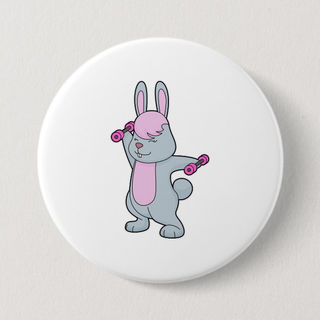 Macaron Rond 7,6 Cm Bunny Fitness Dumbbell (Devant)