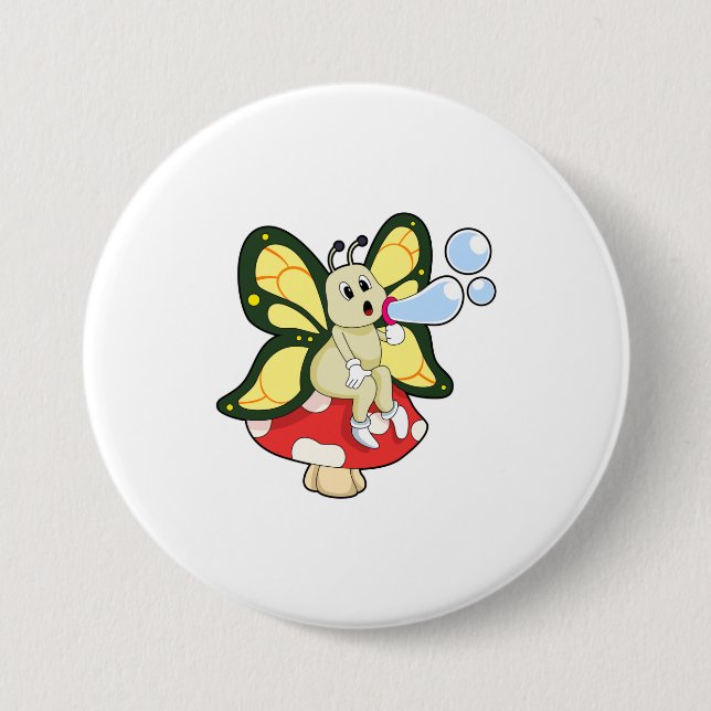Macaron Rond 7,6 Cm Butterfly with Soap bubbles (Devant)