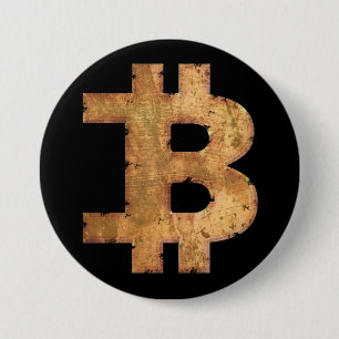 MACARON ROND 7,6 CM CADEAU DE LETTRE B BITCOIN CRYPTO-MONNAIE VINTAGE