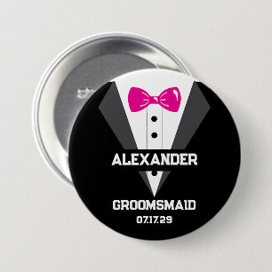 Macaron Rond 7,6 Cm Cadeau Groomsmaid avec nom personnalisé et date du