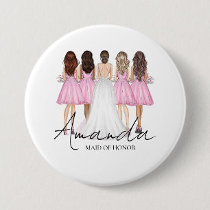 Macaron Rond 7,6 Cm Cadeau Personnalisé de Demoiselle d'Honneur avec N