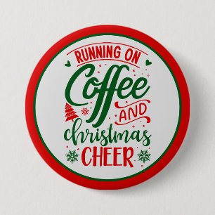 Macaron Rond 7,6 Cm Café et Joie de Noël