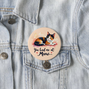 Macaron Rond 7,6 Cm Calico Cat You eu Me at Meow Watercolor