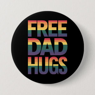 Macaron Rond 7,6 Cm Câlins de papa gratuits Mois des fiertés LGBTQ Fie