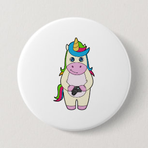 Macaron Rond 7,6 Cm Caméra Unicorn