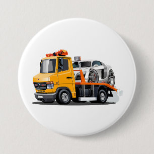 Macaron Rond 7,6 Cm Camion remorque de dessin