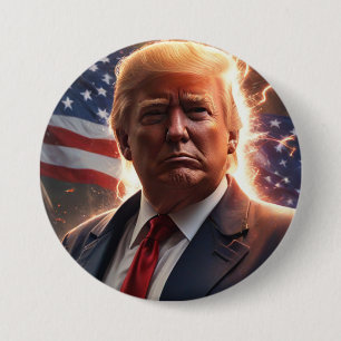 Macaron Rond 7,6 Cm Campagne Trump