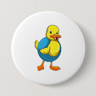 Macaron Rond 7,6 Cm Canard à nager avec anneau de nage