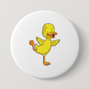 Macaron Rond 7,6 Cm Canard au Yoga Fitness sur une jambe