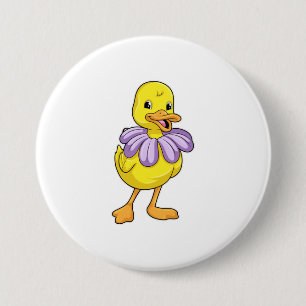 Macaron Rond 7,6 Cm Canard avec marguerite