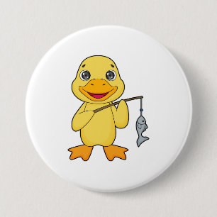 Macaron Rond 7,6 Cm Canard de pêche de canard