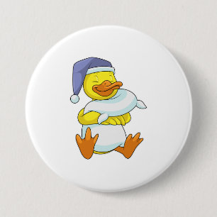 Macaron Rond 7,6 Cm Canard dormant avec casquette