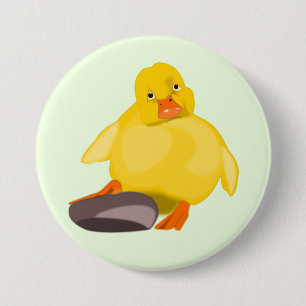 Macaron Rond 7,6 Cm Canard jaune mignon
