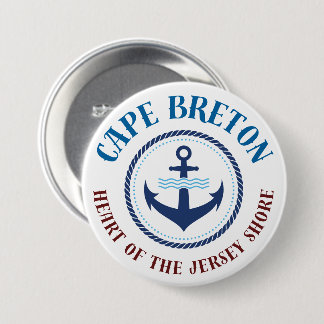 Macaron Rond 7,6 Cm Cape Breton Cœur du littoral du New Jersey Bouton