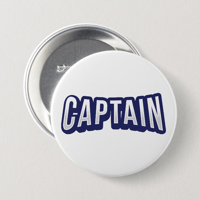 Macaron Rond 7,6 Cm Capitaine (Devant & derrière)