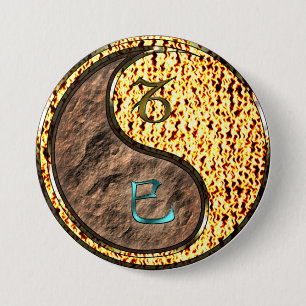 Macaron Rond 7,6 Cm Capricorne & Serpent de feu