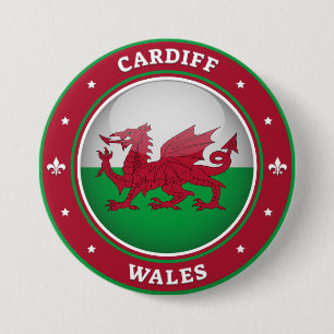 Macaron Rond 7,6 Cm Cardiff Wales