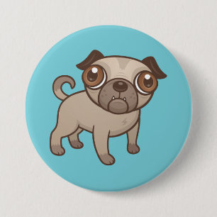 Macaron Rond 7,6 Cm Carlin Puppy