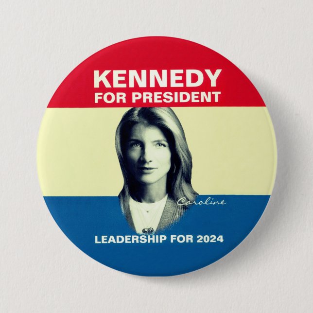 Macaron Rond 7,6 Cm Caroline Kennedy 2024 (Devant)