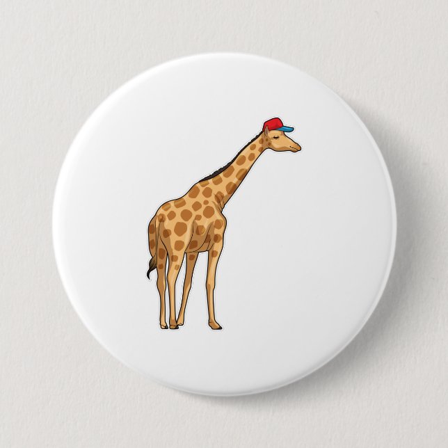 Macaron Rond 7,6 Cm Casquette Giraffe (Devant)