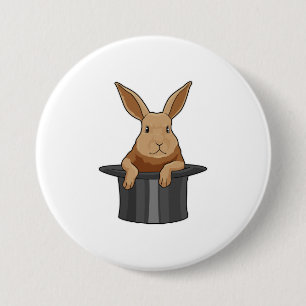 Macaron Rond 7,6 Cm Casquette magicien lapin