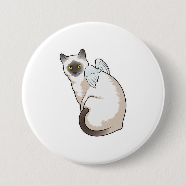 Macaron Rond 7,6 Cm Cat Angel (Devant)