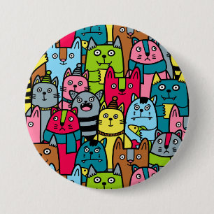 Macaron Rond 7,6 Cm Cat et kitten