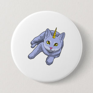 Macaron Rond 7,6 Cm Cat Unicorn