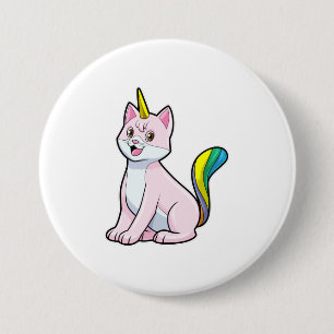 Macaron Rond 7,6 Cm Cat Unicorn