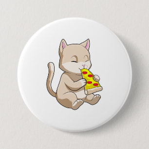 Macaron Rond 7,6 Cm Cat with Pizza