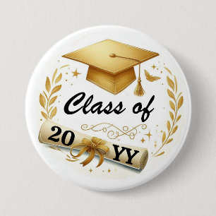 Macaron Rond 7,6 Cm Catégorie de diplôme Cap et Bouton Diplôme