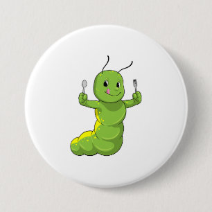 Macaron Rond 7,6 Cm Caterpillar avec cuillère et fourche