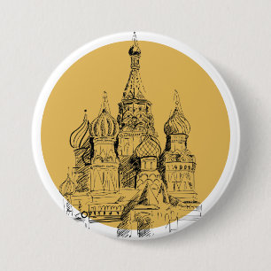 Macaron Rond 7,6 Cm Cathédrale de Moscou