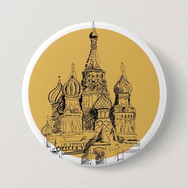 Macaron Rond 7,6 Cm Cathédrale de Moscou (Devant)
