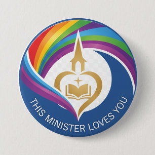 Macaron Rond 7,6 Cm Ce bouton Le Ministre Vous Aime