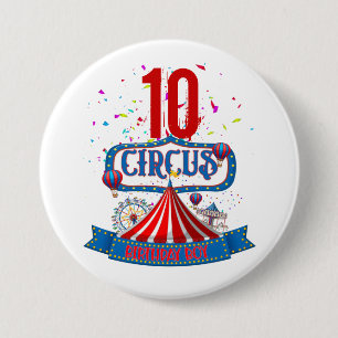 Macaron Rond 7,6 Cm Célébration du Carnaval Circus Party Age 5 Corresp