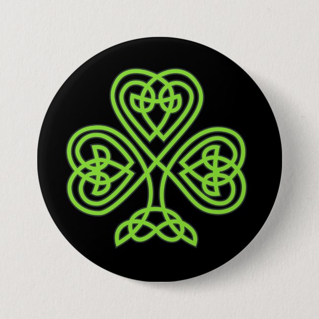 Macaron Rond 7,6 Cm Celtic shamrock (Devant)