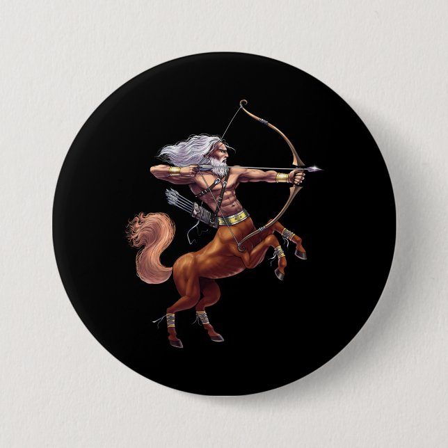 Macaron Rond 7,6 Cm Centaure de mythologie grecque (Devant)