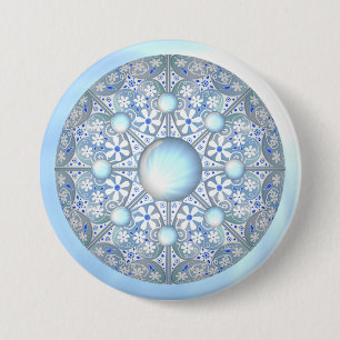 Macaron Rond 7,6 Cm Céramique Lace bleu clair