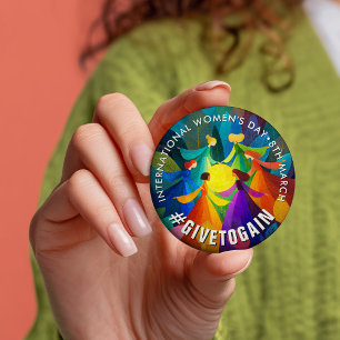 Macaron Rond 7,6 Cm Cercle de femmes Journée internationale des femm